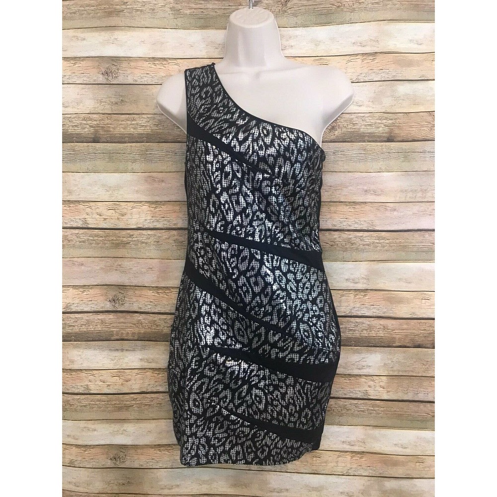 Forever 21 One Shoulder Leopard Print Partyl Dress